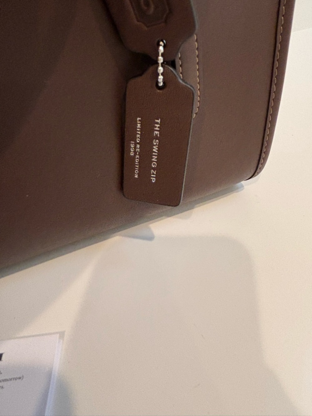 Coach Swing Zip Glovetanned Leather Shoulder Bag- Maple - Picture 11 of 11